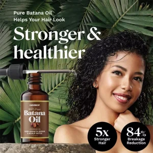 Organic Batana Oil with Rosemary Hair Nourishing Scalp Detox Essential Oil in Dropper Bottle
