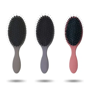 Organic Hairbrush with Boar Bristle Soft Nylon Plastic Paddle Massage Feature for Salons