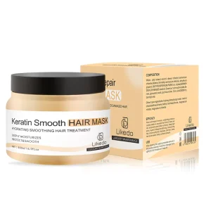 Organic Keratin 2 IN 1 Hair Treatment Cream Mask with Collagen & Vitamin Complex for All Hair Types Repair and Nourishment