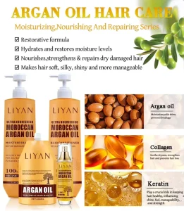 Organic Moisture Moroccan Argan Oil Shampoo and Conditioner Hair Care Set Sulfate Free
