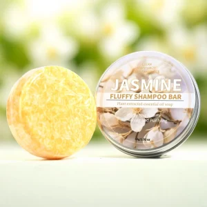 Organic Natural Handmade Soap Plant Jasmine Hair Care Shampoo Bar Herbal Extract Essential Oil Moisturizing Nourishing