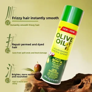 Organic Olive Oil Coconut Oil Hair Care Essential Oil Spray Nourishing Anti Frizz Lightweight Shine Enhancing Dry Hair Perm