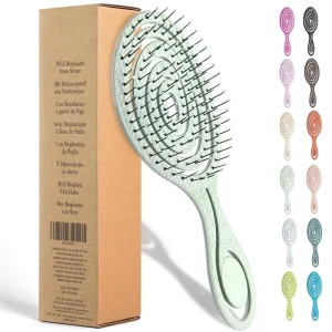 Organic Plastic Detangling Spiral Hair Brush for Straightening Curly Hair Does Not Pull Hair