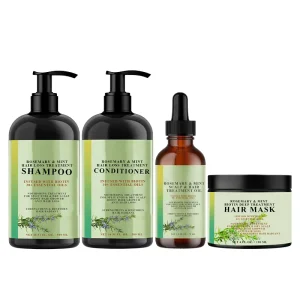 Organic Rosemary Mint Scalp Hair Growth Strengthening Oil Biotin Serum Treatment Curly Hair Mask Split Ends Dry Scalp Care Set