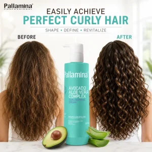 Organic Salon Quality Curl Cream with Avocado Aloe Vera Complex Lightweight Texture for Curly Hair Styling 250ml