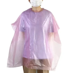 PE Plastic Hair Dyeing Cape Salon Cape One-off Cape for Hairdressing Use