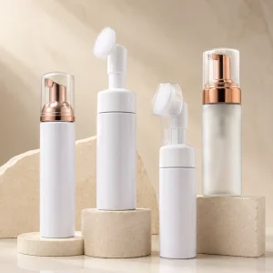 PET Plastic Shampoo & Skin Care Serum Bottles with Pump Sprayer Boston Shape 250ml Capacity Screen Printed Packaging