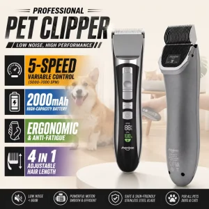PGC 670 Pet Clipper Professional Grooming Set EMC Certified Eco Friendly Pet Hair Trimmer for Pet Salon
