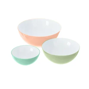 PP AS PS Plastic Double Color Round Food Mixing Bowls for Baking Prepping Cooking and Serving Food