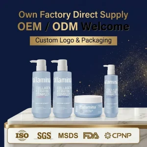 Pallamina Professional Hair Treatment Collagen Keratin Shampoo for Brittle Damaged Hair Custom Formulation OEM ODM Support