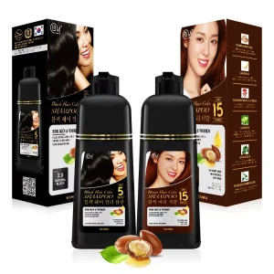 Permanent Hair Colour Hair Dye Color Shampoo for White Hair to Black