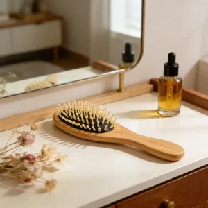 Personalized Large Fashion Air Cushion Common Comb Hairbrush with Bamboo Handle Paddle Feature and Massage for Home Use