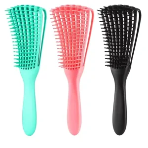 Pink Black Fast Drying Wet Hair Brush Comb Plastic Octopus Shaped Hairbrush Detangle Hair Brush for Curly Hair