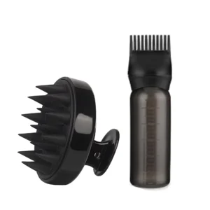 Pink Black Purple White Hair Wash Comb and Massage Brush Bottle Set for Hair Salon