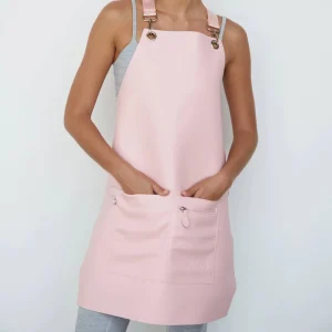 Pink PU Vegan Leather Barber Bib Aprons Custom Color Salon with Cross Style Adjustable Straps Hairdressing Cape for Men Apron