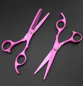 Pink Series Fancy Stainless Steel Right Handed Thinning Professional Household Hairdressing Tool Kit Hair Cutting Scissors 6.0
