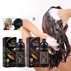 Plant Ingredients Black Hair Dye Shampoo Herbal Natural Dark Brown Gray Hair 3 in 1 for Men Women