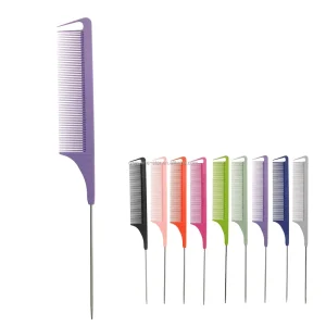 Plastic Anti Static Hair Parting Carbon Fiber Comb Rat Tail Comb Barber Comb