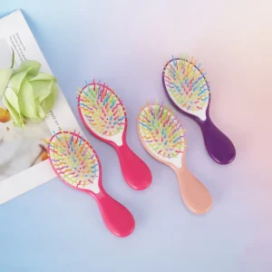 Plastic Handle Hair Straightening Brush Colorful Airbag Scalp Massage Detangler Hairdressing Combs