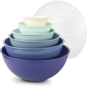 Plastic Mixing Bowls with Lids 6PCS Melamine Mixing Bowl With Lid