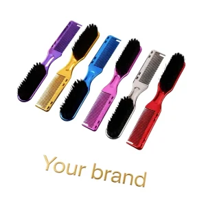 Plastic Salon Hair Cutting Comb Dual Purpose Barber Shop Men’s Beard Hairbrush and Comb 2 in 1