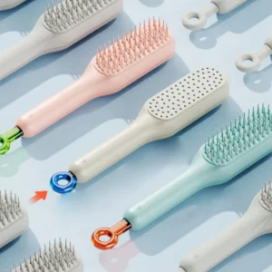 Popular Quick Easy Clean Detangler Hairbrush Portable Hair Massage Comb Household Anti static Self cleaning Hair Brush
