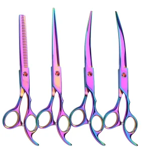 Popular Right Handed Hair Cutting Scissors Stainless Steel Sharp 7-Inch Blade 28 Teeth Flat Hair Scissors