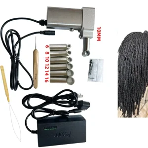 Portable Electric Dreadlocks Braiding Machine for DIY Extension with 20 Crochet Hooks