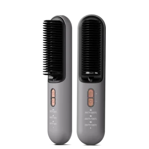 Portable Electric Hot Comb Cordless Hair Straightener Brush Anti-scald Wireless Hair Curler Straightener