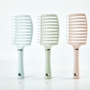 Portable Fashion for & Dry Detangling Hollow Design Plastic Curved Hair Brush Styling Comb with Customizable Options