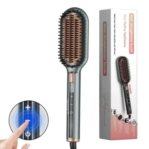 Portable Hair Straightener Comb Fast Styling Negative Ion Hair Straightener Brush Hot Comb Electric Hair Brush