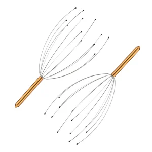 Portable Head Massager Scalp Tool Manual Hair Massager Scalp Stimulator with 12 Prongs