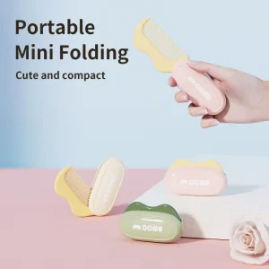 Portable Mini Hairbrush Fine Paddle Comb Cute Cartoon Design Scalp Massage Feature Vent for Outdoor Travel Beauty Tool