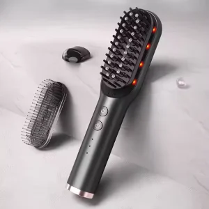 Portable Multifunction Battery Powered Hair Straightener Negative Ion & Infrared Comb for Salon Use for Travel or Home Use