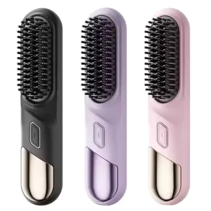 Portable Negative Ion Hair Straightener USB Rechargeable Cordless Brush Hair Straightener Comb Hair Straight Brush