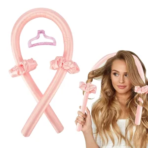 Portable No Heat 100% Mulberry Silk Hair Ribbon Curler Rollers Curling Rod Heatless for Home Use