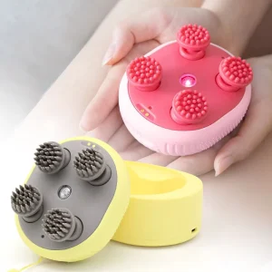 Portable Rechargeable Mini Head Massager Waterproof Scalp Kneading Massage Device with 3 Modes Adjustable Fatigue Relief