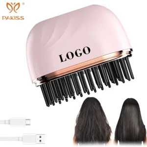 Portable Wireless Hair Straightener Comb Fast Heat 3 Temp Settings Travel Mini Styling Tool
