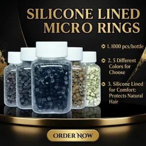 Premium 5mm Brown Black Dark Brown Aluminum Silicone I tip Micro Rings Hair Extension Tools