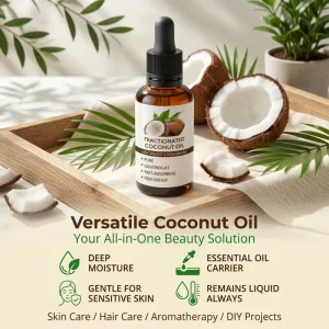 Premium Fractionated Coconut Oil Fresh Odor Food Grade Carrier Oil for Skin and Hair Care
