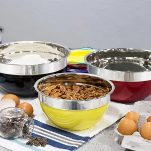 Premium Quality Stainless Steel Mixing Bowls with Lids Factory Polished Colorful Ideal for Food Storage & Serving