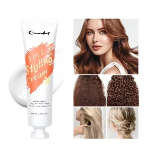 Prickly Pear Seed Oil 3 in 1 Hair Styling Cream Natural Hair Smoothing Product Frizz Control Shiny Hair Care Styling Cream