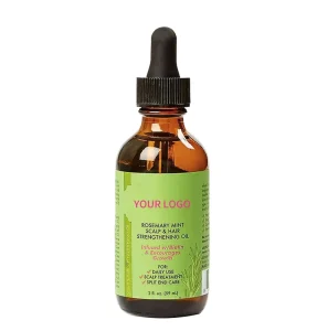 Private Label 100% Natural Herbal Organic Scalp Care Hair Loss Rosemary Hair Smooth Oil Serum for Hair Wellness