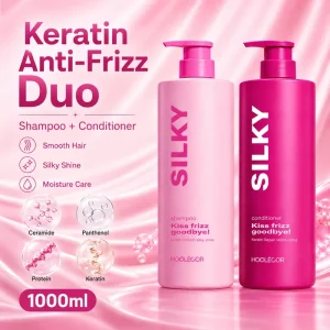 Private Label 1000ml Keratin Anti Frizz Shampoo and Conditioner Set OEM ODM Hair Care Manufacturer