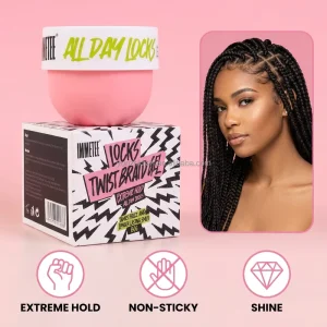 Private Label 150g Locks Twist Braid Gel Extreme Hold Braiding Gel for Braids Edges Shine Jam Conditioning
