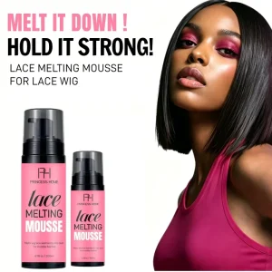Private Label 200ml Lace Melting Mousse Sweat Proof Quick Dry Foam for HD Lace Frontal Closure Human Hair Wig Styling Product