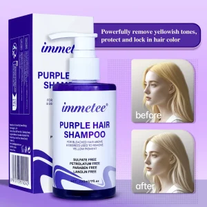 Private Label 200ml Purple Hair Shampoo Sulfate Free No Yellow Shampoo for Bleached Blonde Hair Anti Brassiness Toning