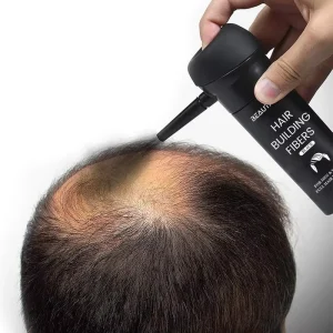 Private Label 27.5g Hair Thickening Fibers Powder Spray Applicator Pump Nozzle Building Fiber for Hair Loss Treatment