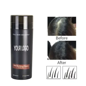 Private Label 27.5g Thickening Hair Fibers Brown White Black Keratin Hair Building Fibers Spray Powder for Thinning Hair