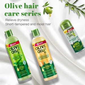 Private Label 370ml Organic Hair Care Sets Moisturizing Essential Serum Shampoo & Conditioner Set Olive Oil Cream Hair Treatment
